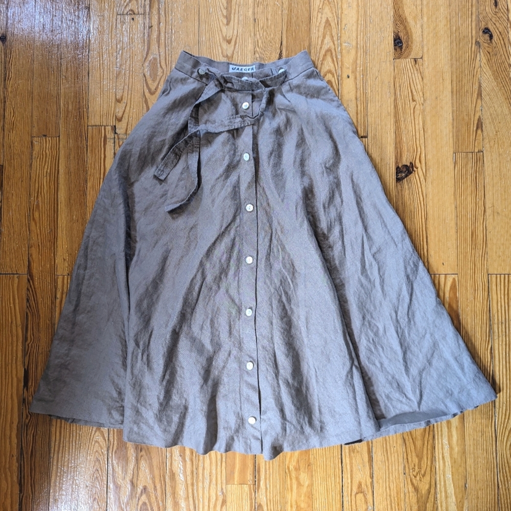 Vintage Linen Midi Skirt by Jaegar